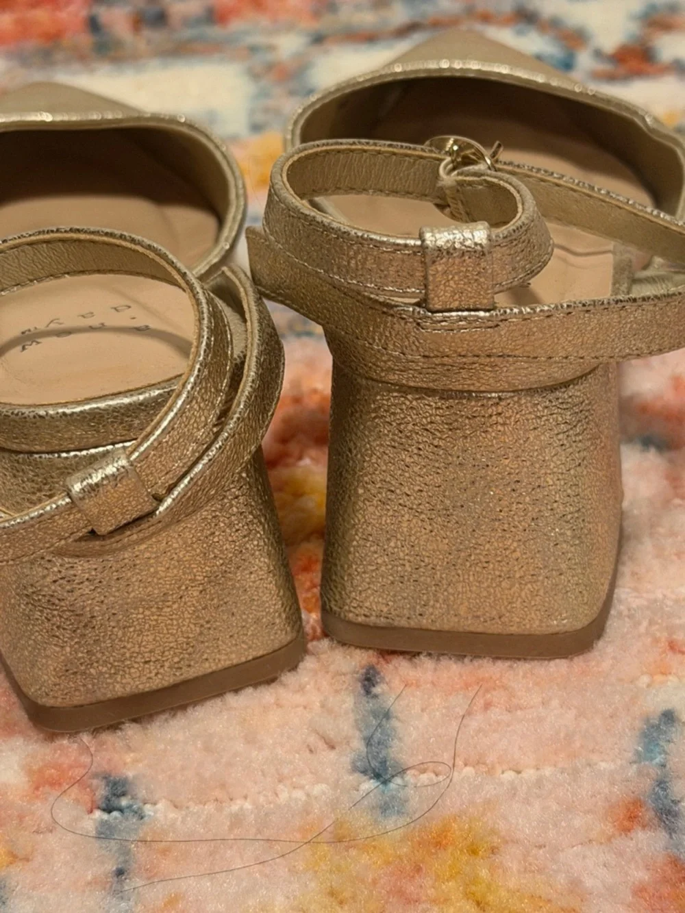 a new day Metallic Gold Pointed Ankle-Strap Heels